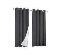 Lot de 2 rideaux thermiques gris anthracite 135x240 cm