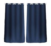 - Lot de 2 Rideaux unis occultants avec oillets - 140 x 240 cm - Bleu Marine - REGLISSE