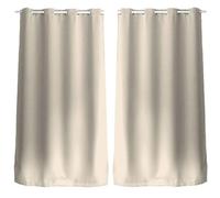 Lot de 2 Rideaux unis occultants avec œillets - 140 x 240 cm - Ivoire