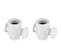 Lot de 2 robinets d'arrêt d'eau pour pommeau de douche, vanne de contrôle du débit d'eau universelle G1/2", régulateur de débit d'eau pour bras de douche et tuyau ou pulvérisateur de bidet, blanc