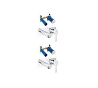 Lot de 2 robinets lavabo mural Lineare M chromé + corps encastré