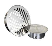 Lot de 2 Rond Couvercle de Grille, Crépines de Vidange de Balcon | Filtre Anti-Encrassement en Acier Inoxydable pour Douche Cuisine Toit Terrasse, Bouche Plate(110 mm/4.3 in)