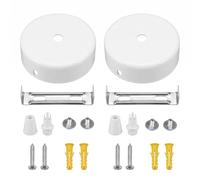 Lot de 2 Rosaces Plafond Métal Blanc 80x25mm Cache Fil Lustre Suspension | Lot de 2 Rosaces en Métal Blanc 80x25mm Avec Fixation Stable Cache Fil Plafonnier Robuste pour Lustres et Suspensions