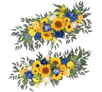 Lot de 2 roses artificielles en soie pour arche de mariage, 75 x 35 cm, décoration de mariage réaliste pour jardin, cérémonie, accessoires photo, composition florale légère (tournesol)