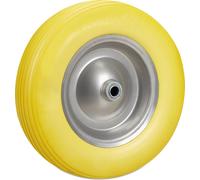 Lot de 2 roues de brouette 4.80 4.00-8, pneus en caoutchouc plein et jantes en acier, roue de secours anti-crevaison, charge maximale de 100 kg, jaune-gris