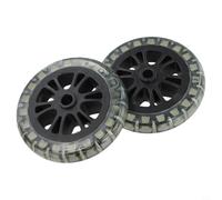 Lot de 2 roues de chariot de barbecue de 15,2 cm avec pieds directionnels - Rouleaux en plastique robuste pour barbecue rectangulaire au charbon de bois et fumoirs