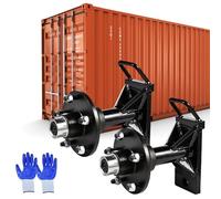 Lot de 2 roues de conteneur d'expédition robustes 5 x 5, prêts à monter, capacité de charge 4 tonnes, universelles pour conteneurs de 6 à 12 m, idéal pour chantiers, entrepôts et logistique de cour