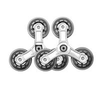 Lot de 2 roues de rechange pour chariot d'escalier - Cadre en métal - Roues en plastique - Roues d'escalade d'escalade d'escalier multifonctions triangulaires - Chariot pliable