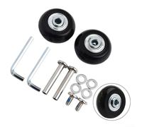 Lot de 2 roues de rechange silencieuses pour valise, double roulement en caoutchouc avec vis, 40 mm x 18 mm