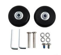 Lot de 2 roues de rechange silencieuses pour valise, double roulement en caoutchouc avec vis, 70 mm x 18 mm