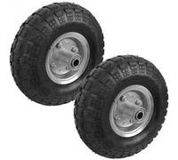 Lot de 2 roues gonflables pour chariot 4.10 / 3.50 - 4 - Alésage 20 mm - Linxor Noir G