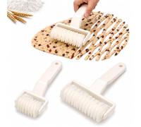 Lot de 2 Rouleaux à Pâtisserie Treillis en Plastique Blanc, pour Cookie