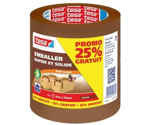 Lot de 2 rouleaux adhésif Tesa EMBALLER marron 66m