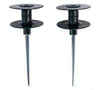 Lot de 2 rouleaux de guidage pour tuyau d'arrosage avec roue en résine et piquet en zinc, protecteur de chemin de tuyau lisse pour pelouse, parterre de fleurs, piquet de guidage de tuyau d'extérieur