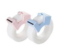Lot de 2 rouleaux de ruban adhésif invisible blanc de 1,3 cm avec distributeur de ruban adhésif pour enfants, support de recharge de 2,5 cm, 5,1 cm, 7,6 cm, noyau de bureau mignon