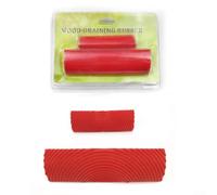 Lot de 2 rouleaux en caoutchouc texturé en bois pour peinture murale, outil imitation grain, meubles, porte, décoration, bricolage, rénovation de maison (130 mm)