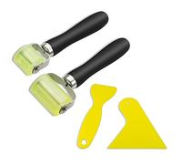 Lot de 2 rouleaux presseurs en caoutchouc avec 2 raclettes de film - Outil de pression - Isolation acoustique de voiture - Rouleau de pression - Résistant à la chaleur - Pour les bords et le soudage