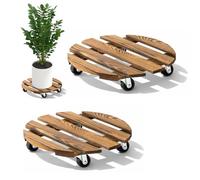 Lot de 2 roulettes rondes pour plantes 35 x 35 cm - Avec roulettes - Charge maximale : 90 kg - Soucoupe de pot de fleurs avec roulettes