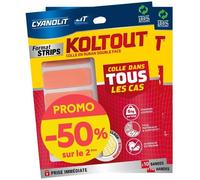 Lot de 2 rubans adhésifs double face - CYANOLIT - KOLTOUT RUBAN - Strips x10 - Haute adhérence