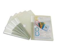 Lot de 2 sachets de 6 porte documents à Velcro A5 TCollection en PP 20/100e coloris Incolore G