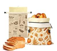 Lot de 2 sacs à faits maison en d'abeille | Boîte à toast de cuisine pour le stockage des toasts, boulangerie, pique-nique, camping, voyages, dortoir et excursions à la