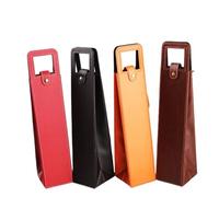 Lot de 2 sacs cadeau en cuir pour bouteille et pochettes pour verres