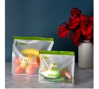 Lot de 2 Sacs de Conservation - COOK CONCEPT - Réutilisables - Imprimés - Transparent et Vert
