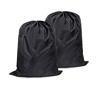 Lot de 2 sacs de rangement - 94 x 120 cm - Extra large - Avec cordon de serrage - En tissu Oxford - Pliable - Imperméable - Grande capacité - Organiseurs sous le lit pour couettes, jouets, noir