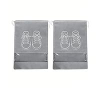 Lot de 2 sacs de rangement à chaussures respirants avec cordon de serrage pour voyage, maison, placard, salle de sport, gris, 14.1x10.4 in, Simple et facile