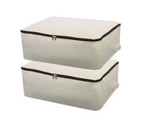 Lot de 2 sacs de rangement pliables beige 65x47x22 cm