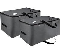 Lot de 2 sacs de rangement pliables gris foncé 105 L