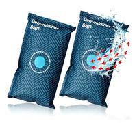 Lot de 2 sacs déshumidificateurs portables réutilisables pour pare-brise, absorbeur d'humidité compact pour véhicule de voiture et caravanes pour éviter l'humidité, la condensation (2 x 1 kg)