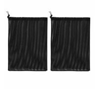 Lot de 2 sacs filtrants pour pompe à eau avec cordon de serrage - Tissu industriel en polyester de 2 mm - Pour pompes de bassin - 60 x 60 cm - Noir