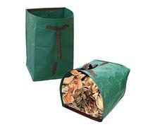 Lot de 2 sacs poubelle de jardin, 200 l, pour feuilles et déchets de jardin, avec coutures renforcées, poignées de transport en forme de pelle (pour feuilles, branches, déchets de jardin)