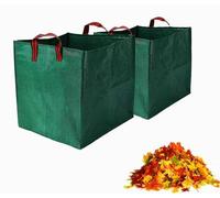 Lot de 2 sacs poubelles autoportants pour déchets, 270 l, avec poignées, pour le jardin, la pelouse, les feuilles, le bois et les déchets verts