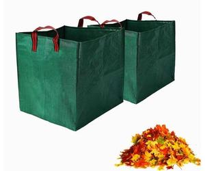 Lot de 2 sacs poubelles autoportants pour déchets, 270 l, avec poignées, pour le jardin, la pelouse, les feuilles, le bois et les déchets verts