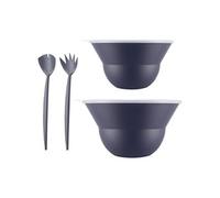 Lot de 2 saladiers 3l/4.9l avec couvercle + couverts bleu K2551-540-143S-1