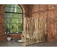 Lot de 2 séparateurs de pièce en bois de teck - L. 100 x P. 25 x H. 180 cm - Naturel - GAYANA