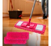 Lot de 2 serpillères réutilisables - Lot de 2 Chiffons de Rechange pour Balai Swiffer 38,1 cm Tout Usage pour Nettoyer Les sols, rosé