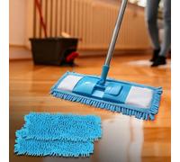 Lot de 2 serpillères réutilisables - Lot de 2 chiffons de rechange pour balai Swiffer 38,1 cm tout usage pour nettoyage du sol, bleu