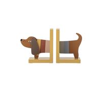 Lot de 2 serre-livres en bois FSC multicolore, forme chien, compact - Bloomingville, Charlie - 13x15x16 cm