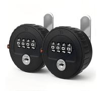 Lot de 2 serrures à combinaison à came, faciles à paramétrer avec un mot de passe et offrant un accès de secours par n alliage de zinc, pour armoires et tiroirs de classement de bureau.(Black)