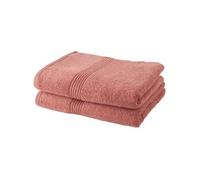 Lot de 2 Serviettes de Bain 100% coton - 50x100 cm - Terracotta