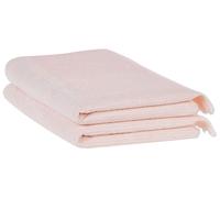 Lot de 2 Serviettes de Bain Luxe en Coton Doux Franges Rose Pastel Atiu
