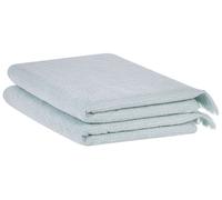 Lot de 2 Serviettes de Bain Luxe en Coton Doux Franges Vert Menthe Atiu