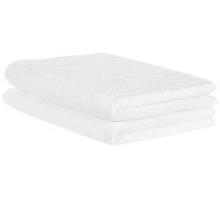 Lot de 2 Serviettes de Bain Luxe en Coton Doux Texture Chevron Blanc Mitiaro