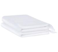 Lot de 2 Serviettes de Bain Luxe en Coton Polyester Doux Franges Blanc Atiu