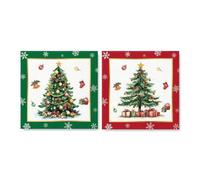 Lot de 2 serviettes de table de Noël - 16,5 x 6,5 cm - Décoration de Noël - Serviette en papier A
