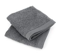 Lot de 2 serviettes invité 30x30 cm PURE Anthracite 550 g/m2