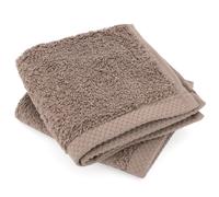 Lot de 2 serviettes invité 30x30 cm PURE Taupe 550 g/m2